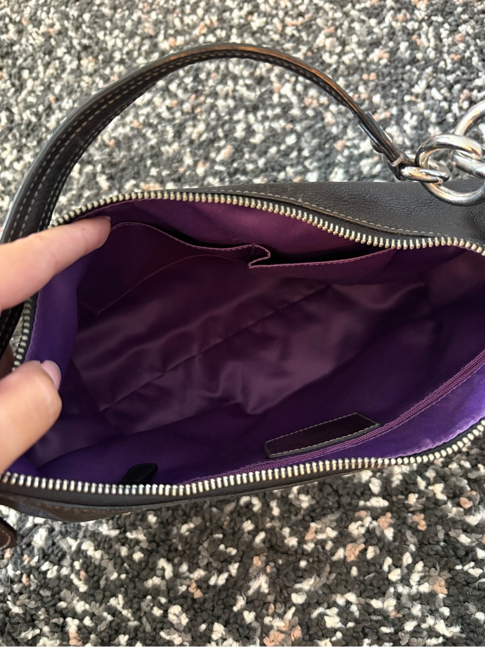 Coach Black Leather Shoulder Bag with Silver Hardware - Picture 3 of 5